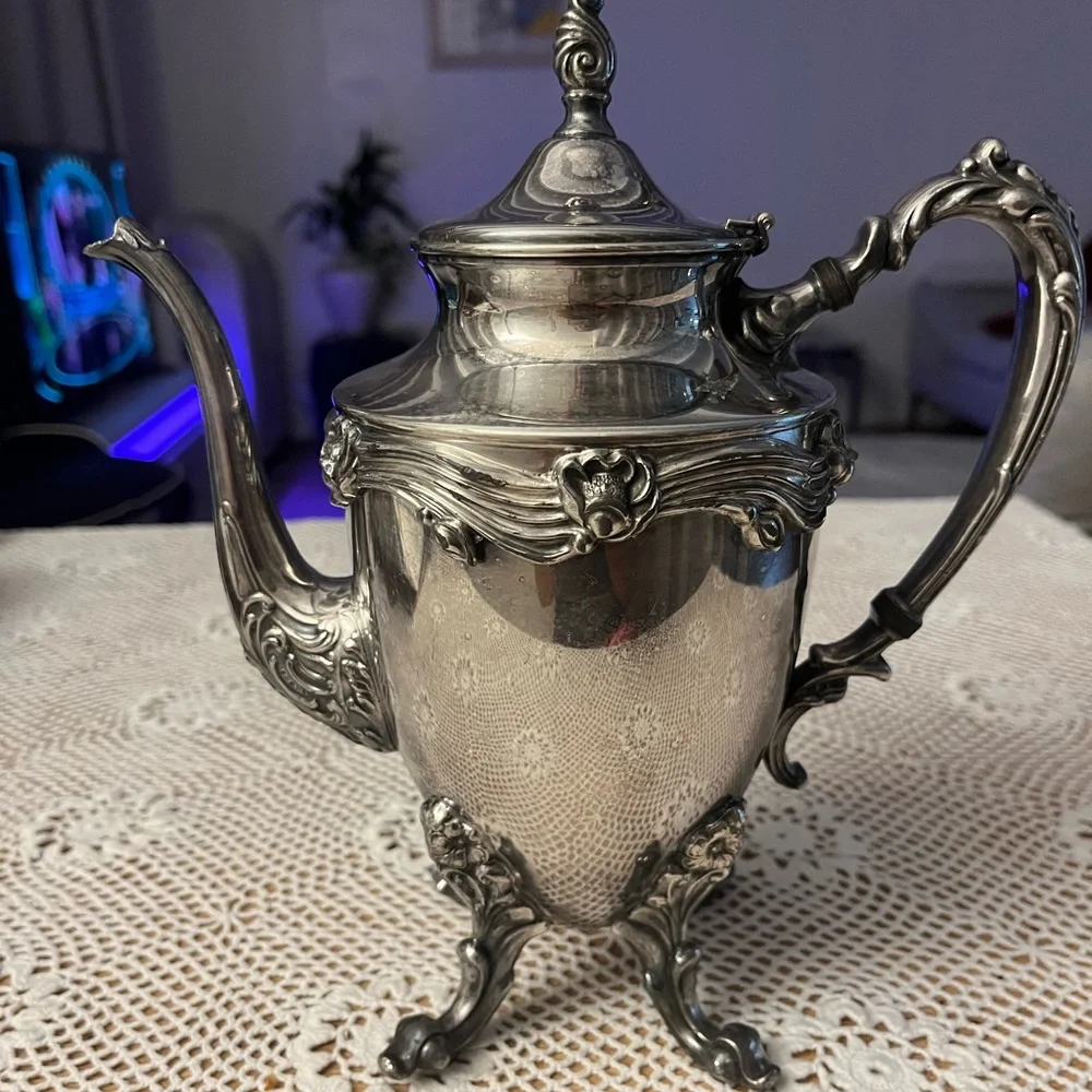 Vintage Victorian Silver on copper teapot